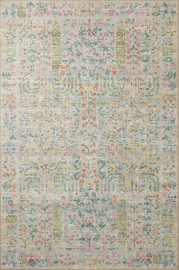 Loloi Rifle Paper Co. Maison Collection MAO-07 Khaki 2'-0" x 5'-0", .19" Pile Height, Accent Rug