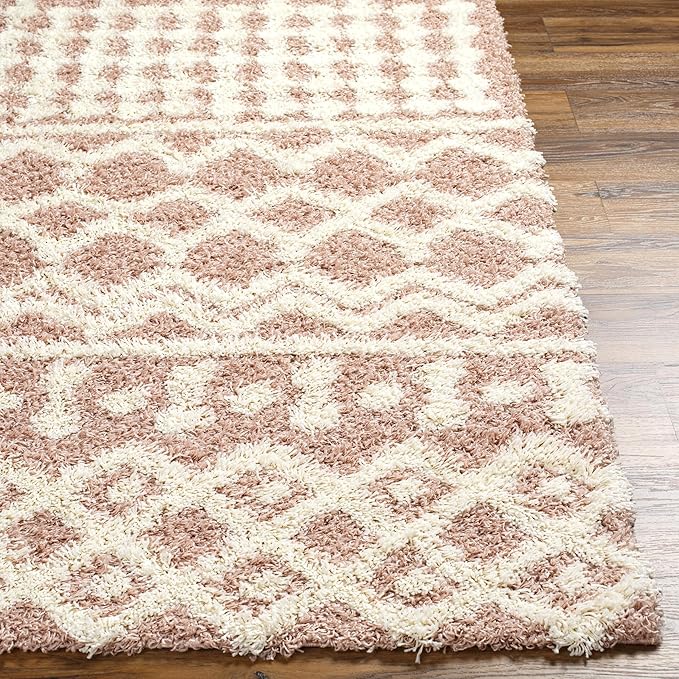Livabliss Hapsburg Moroccan Shag Area Rug,6'7" x 9'6",Dusty Pink
