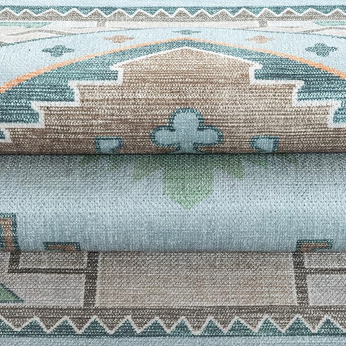 Fame Living Washable Area Rug. Modern Farmhouse. Vintage. Turkish. Bohemian. Distressed. Oriental. Traditional. Rugs for Living Room. Dining. Bedroom. Office. Entryway. Foyer. (856GG, 5' x 6'9")