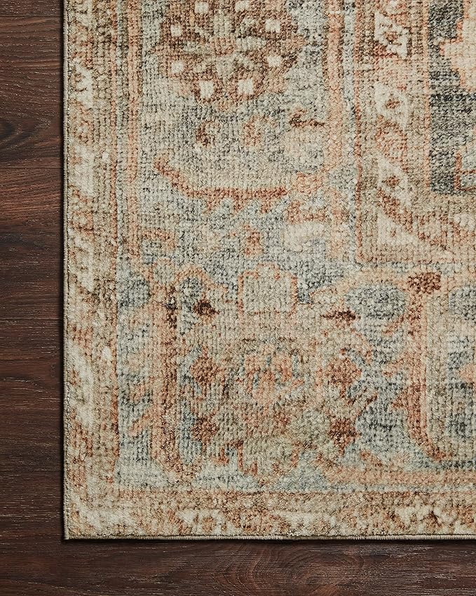 Loloi Margot Collection MAT-03 Ocean/Spice 8'-6" x 11'-6" Area Rug feat. CloudPile, No-Shed Easy Clean Large Patterned Area Rug for Living Room, Bedroom, Dining Area