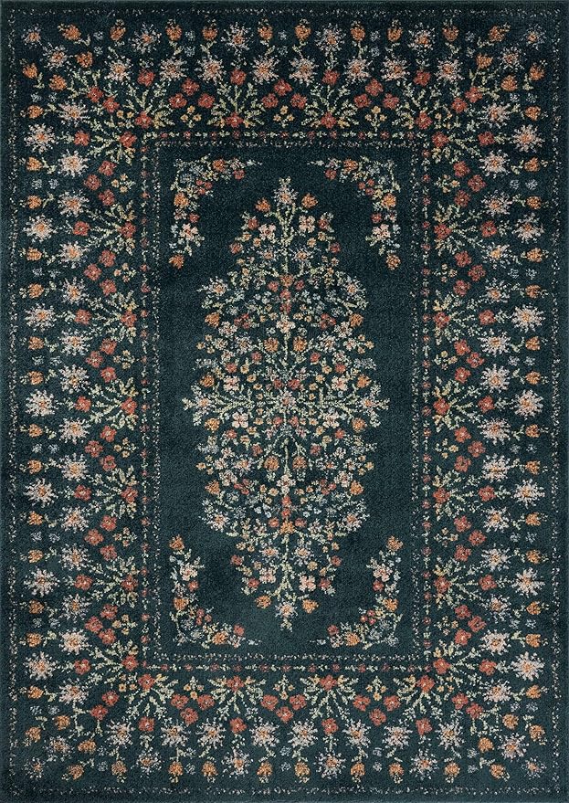 Loloi Rifle Paper Co. Laurel Collection LAU-02 Navy 2'-8" x 8' Runner Rug