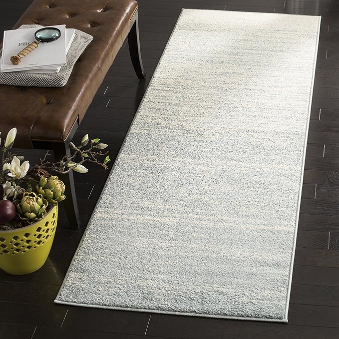 SAFAVIEH Adirondack Collection Runner Rug - 2'6" x 6', Slate & Cream, Modern Ombre Design, Non Shedding & Easy to Clean, Ideal for Hallway, Foyer, Kitchen, Entryway, Bedroom (ADR113T)