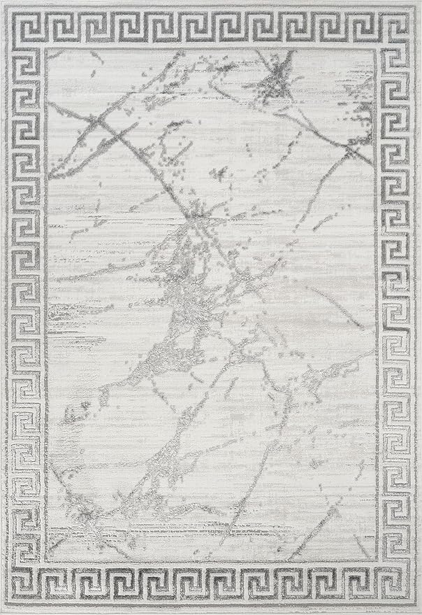 GLORY RUGS Area Rugs Marble 8x10 Cream Gray Carpet Modern Abstract Rug Living Room Dining Bedroom Rug