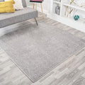 JONATHAN Y Haze Solid Low-Pile Light Gray 7x7 Square Indoor Area Rug, Coastal,Bohemian,Minimalist,Classic, Easy-Cleaning for Living Room,Bedroom,Kitchen,Pet Friendly,Non-Shedding (SEU100K-7SQ)