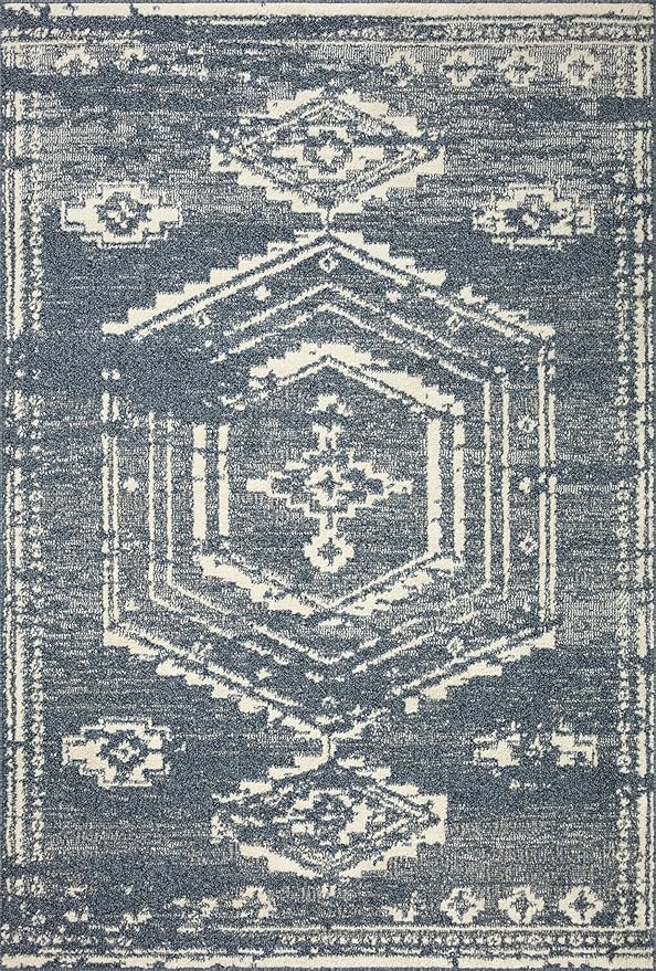 Loloi Magnolia Home by Joanna Gaines Gigi Collection GIG-03 Denim/Ivory 2'-7" x 4' Accent Rug