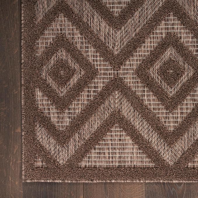 Nourison Home Versatile Brown 2'2" x 7'6 Area Rug - Easy Clean, Non Shedding, Bed Room, Living Room, Dining Room, Kitchen (8' Runner)