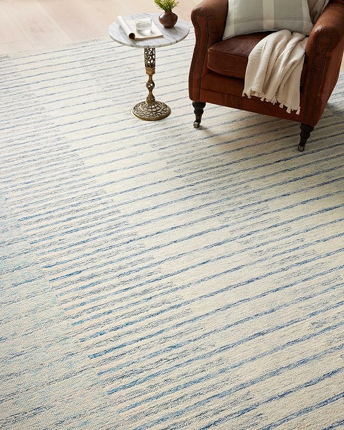 Loloi Chris Loves Julia Chris Collection CHR-01 Ivory/Denim 2'-3'' x 3'-9'', .50" Pile Height, Accent Rug