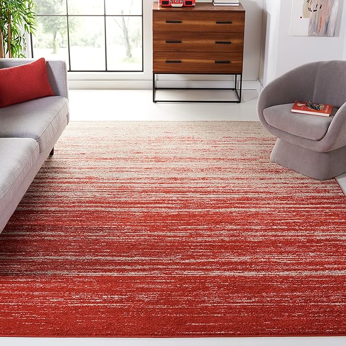 SAFAVIEH Area Rug 8x10 - Adirondack Collection - Large - Orange & Grey, Modern Ombre Design, Non Shedding & Easy to Clean, Ideal for Living Room, Bedroom, Office, Dining Space (ADR113P)