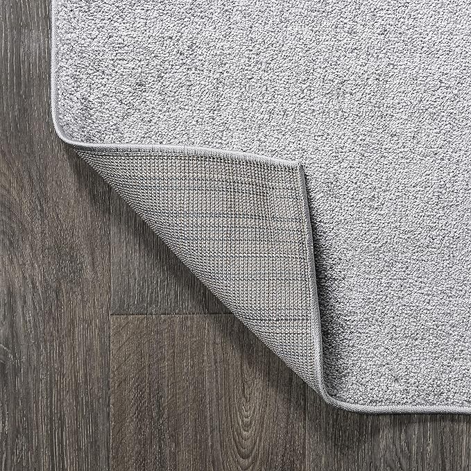 JONATHAN Y Haze Solid Low-Pile Light Gray 6' Round Indoor Area Rug, Coastal,Bohemian,Minimalist,Classic, Easy-Cleaning for Living Room,Bedroom,Kitchen,Pet Friendly,Non-Shedding (SEU100K-6R)