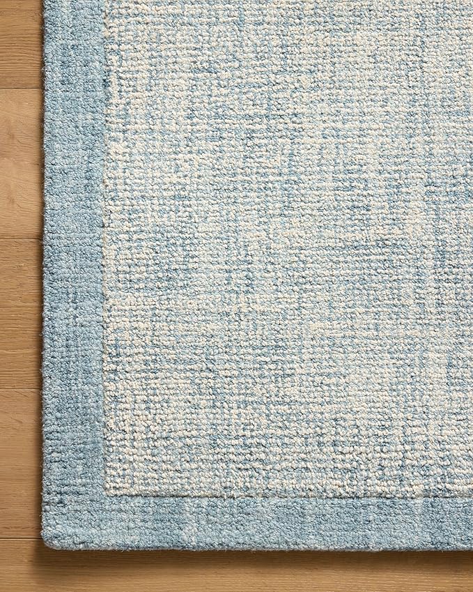 Loloi Magnolia Home by Joanna Gaines Henley Collection HNY-01 Ivory/Blue 2'-6" x 7'-6" Runner Rug