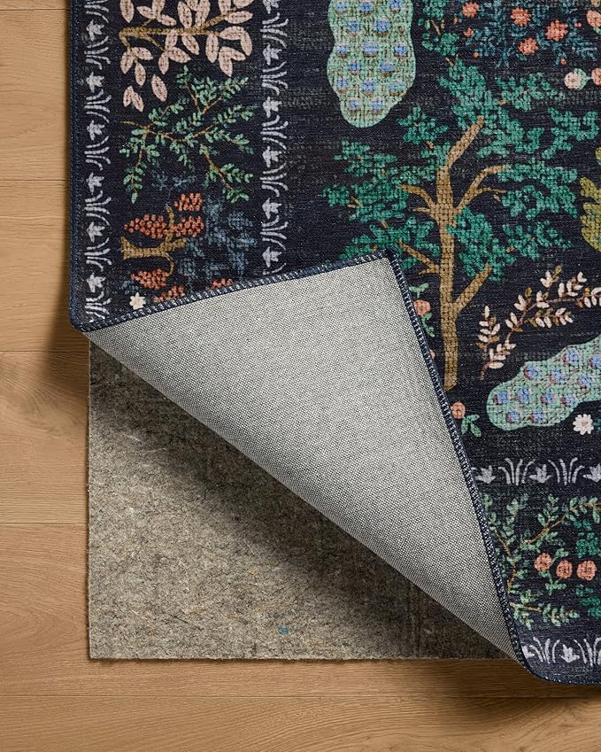 Loloi Rifle Paper Co. Canopy Collection CNP-05 Charcoal 7'-6" x 9'-6" Area Rug
