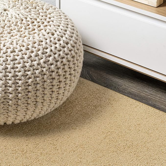 JONATHAN Y Haze Solid Low-Pile Mustard Runner Rug 2x14, Coastal,Bohemian,Minimalist,Classic, Easy-Cleaning for Living Room,Bedroom,Kitchen,Pet Friendly,Non-Shedding (SEU100B-214)