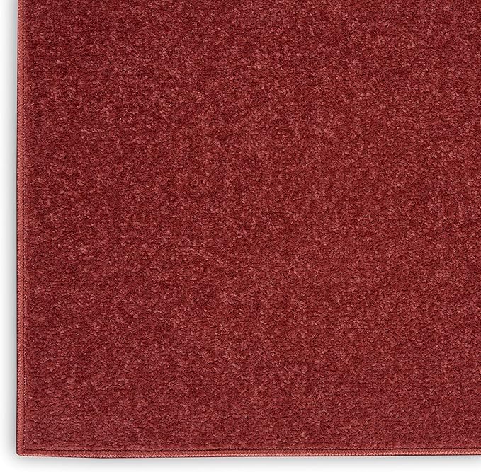 Nourison Home Nourison Essentials Brick Red 5' x Square Area Rug - Easy Clean, Non Shedding, Bed Room, Living Room, Dining Room, Kitchen (5' x Square)