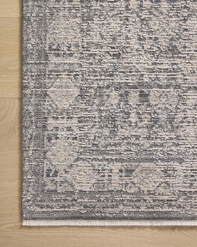 Loloi Amber Lewis Alie Collection ALE-03 Charcoal/Dove 2'-7'' x 12'-0'', .13'' Pile Height, Runner Rug