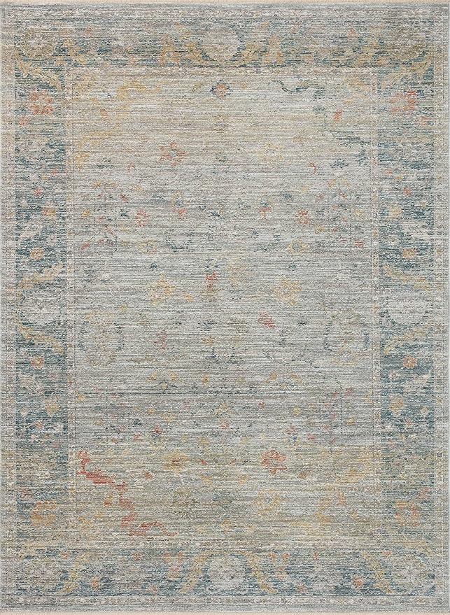 Loloi Magnolia Home by Joanna Gaines Millie Collection MIE-04 Slate/Multi 2'-7" x 14', .25" Pile Height, Runner Rug