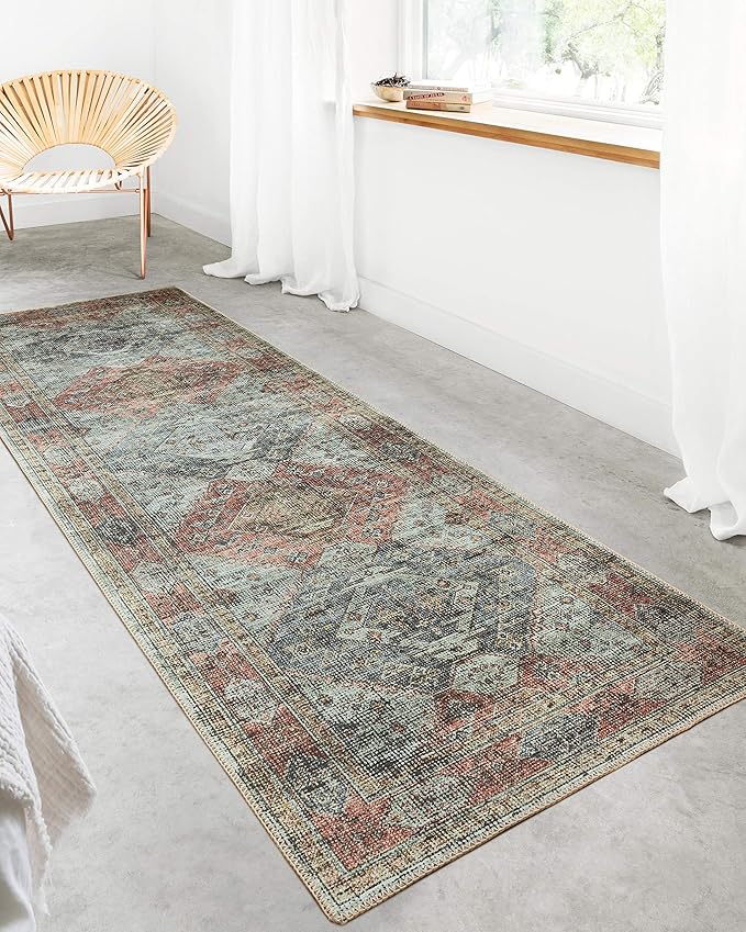 Loloi Skye Collection SKY-05 Brick/Ocean 8'-0" x 8'-0" Round Area Rug