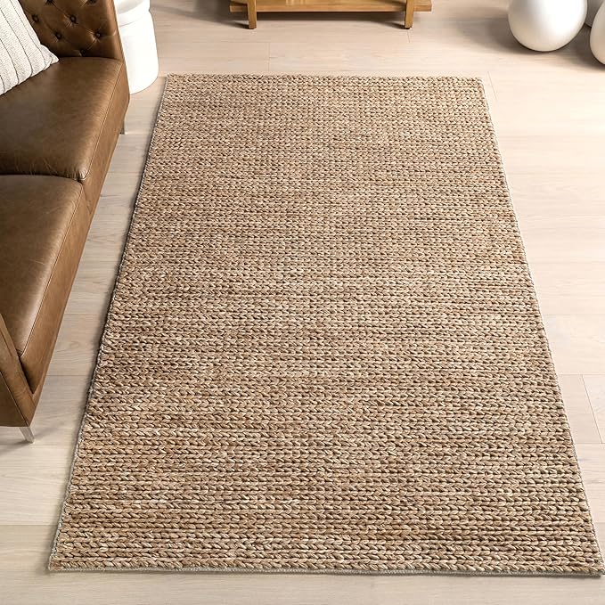 Nuloom Penelope Tan, 9'6" x 13'6", Hand-Braided, Wool & Cotton, Soft and Textured, High Traffic, Stain Resistant, Easy Clean, Durable Area Rug for Bedroom, Living Room, Dining, Foyer, Entryway