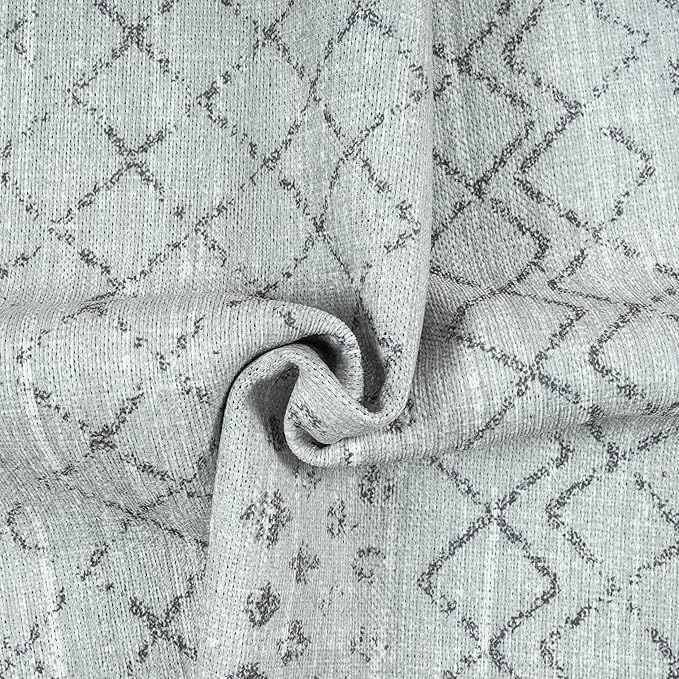 GLN Rugs Contemporary Collection - Machine Washable Area Rug, Contemporary Washable, Non Slip, Low Pile Chenille Rug, Living Room, Bedroom, Kitchen Rug (4' x 6' Gray 0166)
