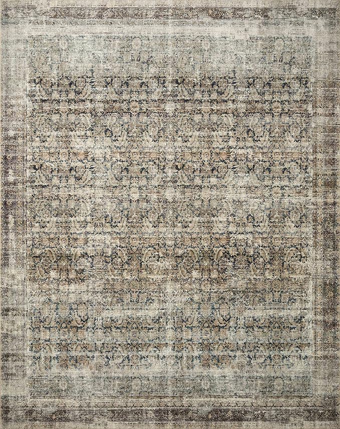 Loloi Amber Lewis Morgan Collection MOG-02 Navy/Sand 8'-3" x 11'-3" 38" Thick Area Rug feat. CloudPile, Neutral, Room Décor, Vintage Inspired, Livingroom, Bedroom, Dining Area