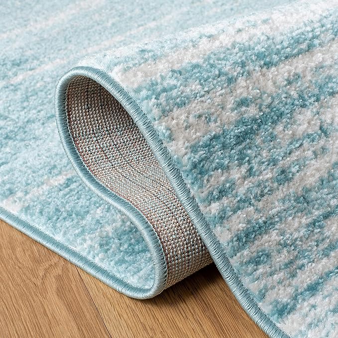 SAFAVIEH Area Rug 3x5 - Adirondack Collection - Aqua & Ivory, Modern Ombre Design, Non Shedding & Easy to Clean, Ideal for Living Room, Bedroom, Office, Dining Space (ADR113J)