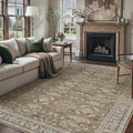 8x10 Brown Area Rug for Living Room Washable Vintage Distressed Carpet Large Bedroom Low Pile Non Slip Indoor Soft Retro Throw Accent Rug Office Kitchen Bathroom Dining Room