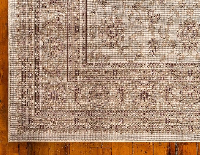Unique Loom Voyage Collection Traditional Oriental Classic Area Rug (10' 0 x 14' 0 Rectangular, Ivory/Gold)