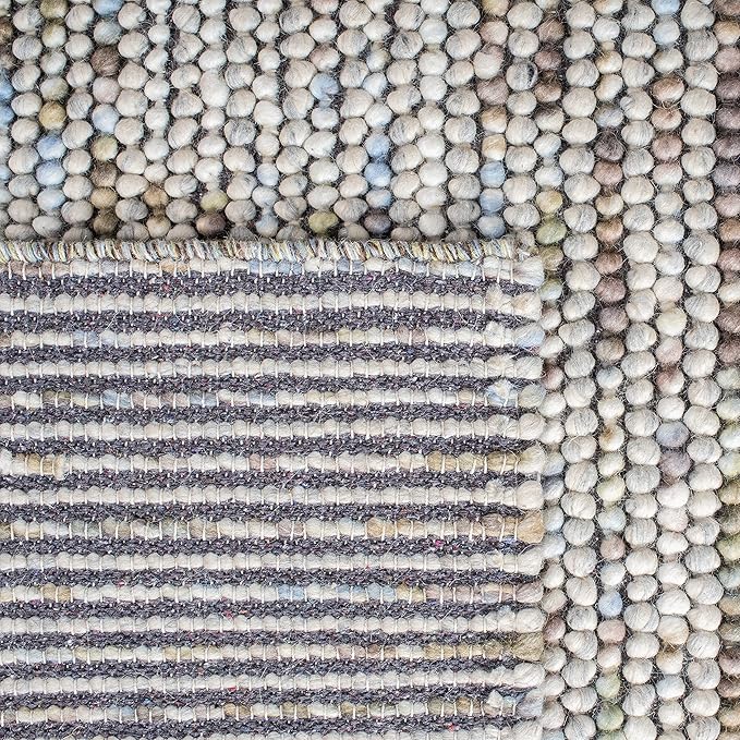 Safavieh Natura Collection Accent Rug - 3' Round, Ivory & Multi, Handmade Wool Blend, Textured Design, Ideal for Living Room, Bedroom, Dining Space (NAT620D)