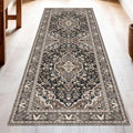 Washable Runner Rug 3x8 | Non Slip Rug Runners for Hallways, Entryways, Kitchens, Bathrooms, Bedrooms | Ultra-Soft Flannel Carpet Runners with Rubber Backing (Black Brown, 3x8)
