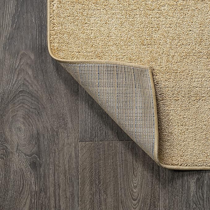 Eyely UES100B-9SQ Supersoft Haze Solid Low-Pile Indoor Area Rug, Coastal, Bohemian, Minimalist, Classic, Casual for Bedroom,Kitchen,Living Room,Non Shedding,Easy-Washing, Yellow, 9' Square