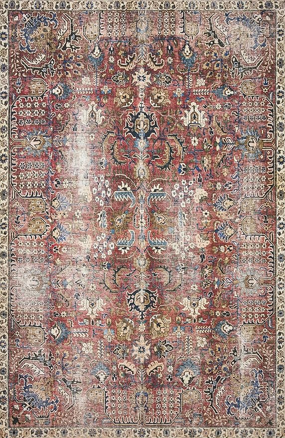 Loloi Chris Loves Julia Jules Collection JUL-01 Merlot/Multi 2'-6'' x 9'-6'', .13" Pile Height, Runner Rug