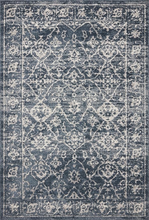 Loloi Magnolia Home by Joanna Gaines Gigi Collection GIG-02 Navy/Stone 2'-7" x 4' Accent Rug