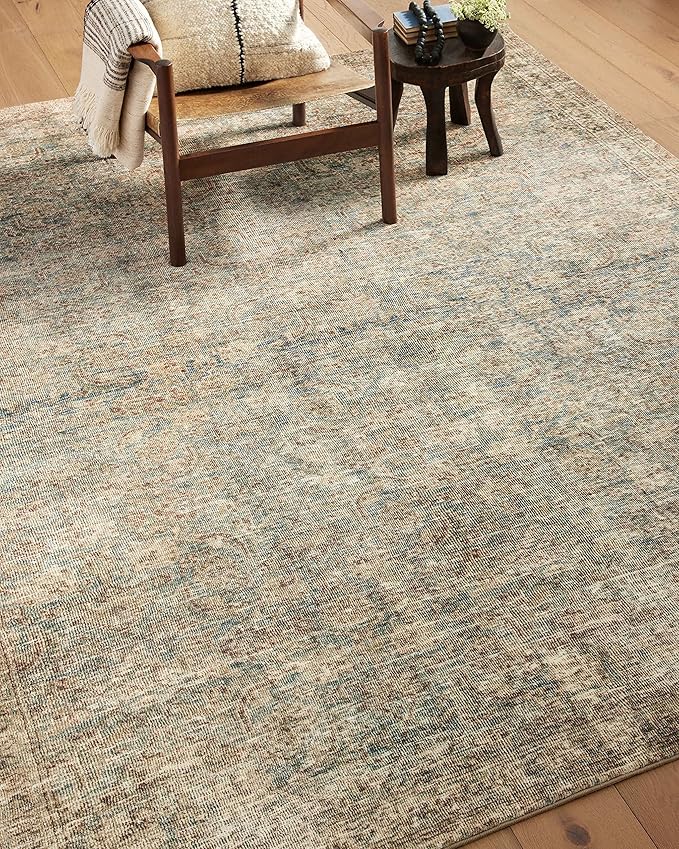 Loloi Amber Lewis Morgan Collection MOG-04 Sea/Sage 5'-0" x 7'-0" 38" Thick Area Rug feat. CloudPile, Neutral, Room Décor, Vintage Inspired, Livingroom, Bedroom, Dining Area