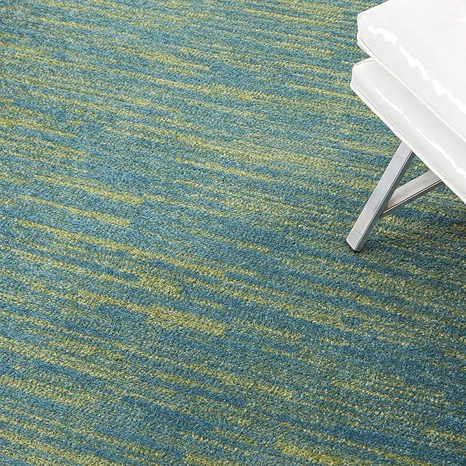 Nourison Home Nourison Essentials Blue Green 4' x 6' Area Rug - Easy Clean, Non Shedding, Bed Room, Living Room, Dining Room, Kitchen (4' x 6')