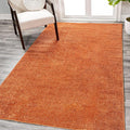 Eyely UES100M-8 Supersoft Haze Solid Low-Pile Indoor Area Rug Casual;Contemporary;Solid;Traditional, Bedroom, Kitchen, Living Room, Easy-Cleaning, Non-Shedding, 8 X 10, Orange
