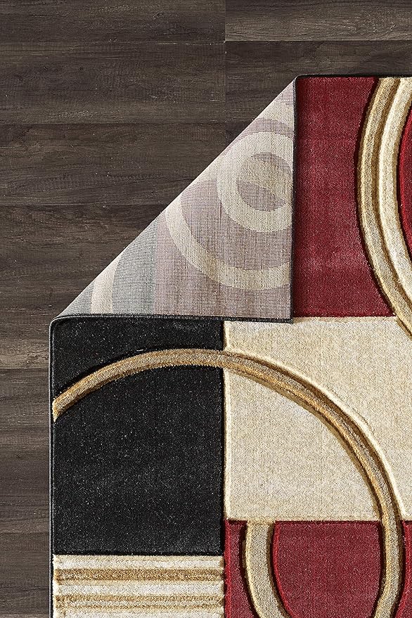 GLORY RUGS Area Rug Modern Soft Hand Carved Contemporary Floor Carpet with Premium Fluffy Texture for Indoor Living Dining Room and Bedroom Area (Dark Red, 8'x10')