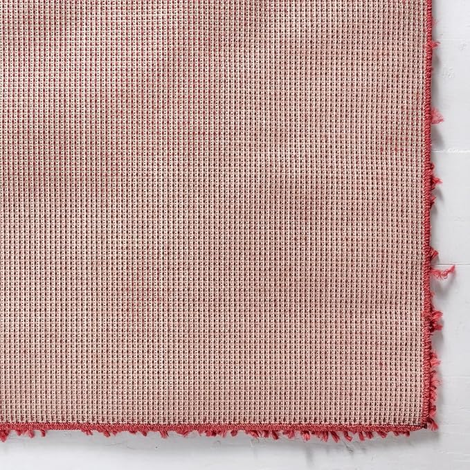 Unique Loom Davos Shag Collection Area Rug - Solid (10' x 14' 1" Rectangle, Poppy)