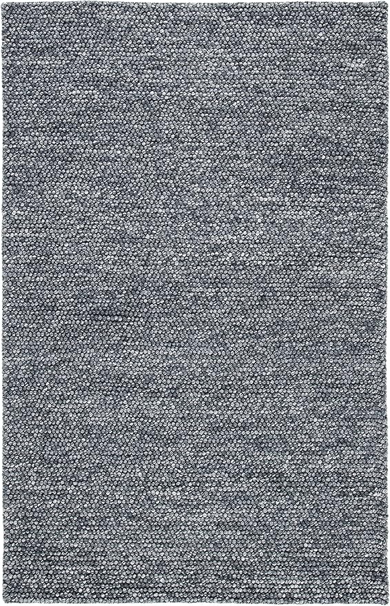 SAFAVIEH Natura Collection Area Rug - 8' Square, Dark Grey, Handmade Wool Blend, Textured Design, Ideal for Living Room, Bedroom, Dining Space (NAT620H)