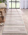 Well Woven Harlow Collection Briar Beige - Modern Tribal Minimalist Geometric 3x10 Runner Rug - Ideal for Hallway & Bedroom - Durable, Stain Resistant & Easy to Clean