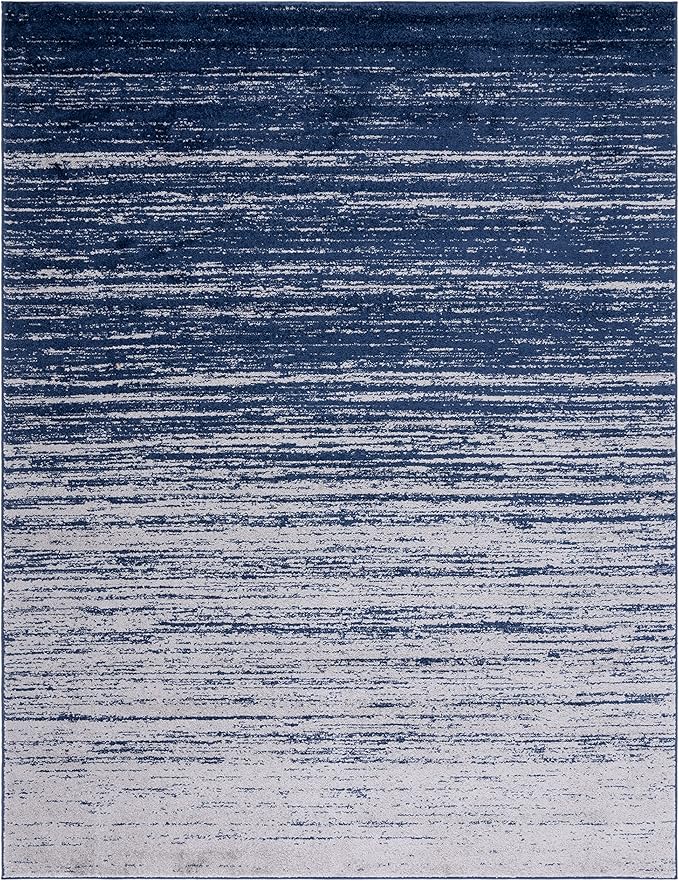 SAFAVIEH Area Rug 9x12 - Adirondack Collection - Large - Navy & Grey, Modern Ombre Design, Non Shedding & Easy to Clean, Ideal for Living Room, Bedroom, Office, Dining Space (ADR113E)