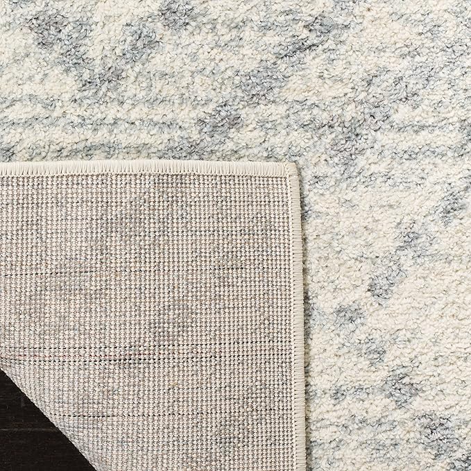 SAFAVIEH Adirondack Collection Area Rug - 10' x 14', Ivory & Light Blue, Modern Diamond Distressed Design, Non-Shedding & Easy Care, Ideal for High Traffic Areas in Living Room, Bedroom (ADR131T)