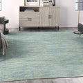 Nourison Home Nourison Essentials Blue Green 9' x Square Area Rug - Easy Clean, Non Shedding, Bed Room, Living Room, Dining Room, Kitchen (9' x Square)