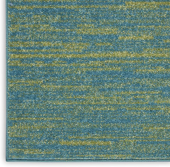 Nourison Home Nourison Essentials Blue Green 7' x Square Area Rug - Easy Clean, Non Shedding, Bed Room, Living Room, Dining Room, Kitchen (7' x Square)