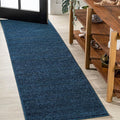 JONATHAN Y Haze Solid Low-Pile Navy Runner Rug 2x8, Coastal,Bohemian,Minimalist,Classic, Easy-Cleaning for Living Room,Bedroom,Kitchen,Pet Friendly,Non-Shedding (SEU100C-28)