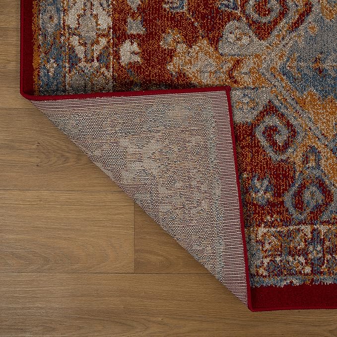 LUXE WEAVERS Moroccan Floral Red 8x10 Area Rug for Living Room