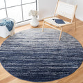 SAFAVIEH Adirondack Collection Area Rug - 4' Round, Navy & Ivory, Modern Ombre Design, Non Shedding & Easy to Clean, Ideal for Living Room, Bedroom, Office, Dining Space (ADR113N)