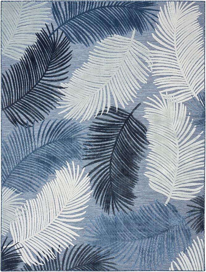 Nourison Home Suncoast Denim 7'10" x 9'10" Area Rug - Easy Clean, Non Shedding, Bed Room, Living Room, Dining Room, Kitchen (8' x 10')