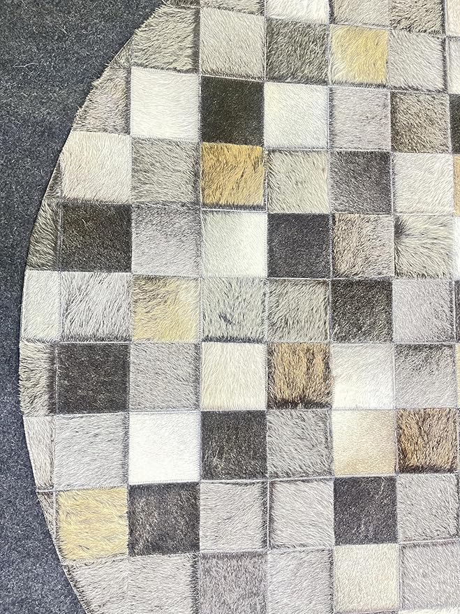 Round Area Rug – Soft Modern Carpet for Living Room, Bedroom, Entryway – Non-Slip Durable Floor Mat for Home Décor (Grey_3X3)