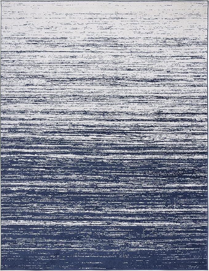 SAFAVIEH Area Rug 10x14 - Adirondack Collection - Large - Navy & Ivory, Modern Ombre Design, Non Shedding & Easy to Clean, Ideal for Living Room, Bedroom, Office, Dining Space (ADR113N)