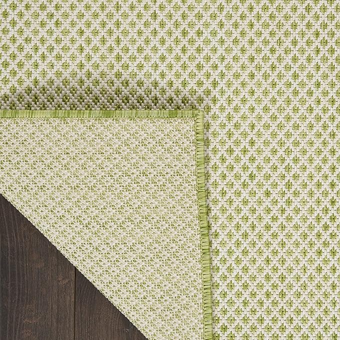 Nourison Home Courtyard Ivory Green 2'2" x 8' Area Rug - Easy Clean, Non Shedding, Bed Room, Living Room, Dining Room, Kitchen (8' Runner)