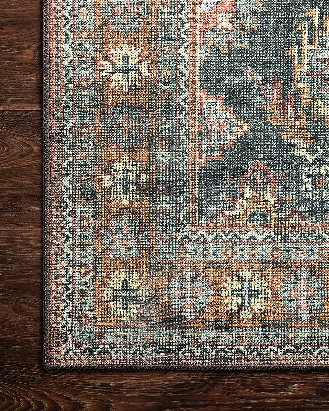 Loloi II Skye Collection SKY-10 Sea/Rust 2'-6" x 7'-6" Runner Rug
